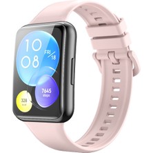 ZHKJ Shop Huawei Watch Için 2 Düz Renkli Silikon Izleme Bandı Pembe (Yurt Dışından)