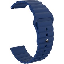 ZHKJ Shop Onur Izle Es 20MM Oluklu Silikon Saat Bandı Mavi (Yurt Dışından)
