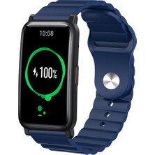 ZHKJ Shop Onur Izle Es 20MM Oluklu Silikon Saat Bandı Mavi (Yurt Dışından)