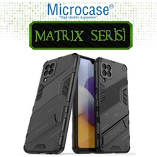 Microcase Samsung Galaxy M32 Matrix Serisi Armor Standlı Perfect Koruma Kılıf - Siyah