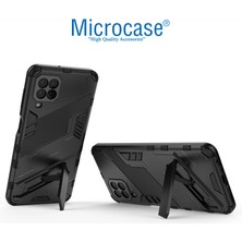 Microcase Samsung Galaxy M32 Matrix Serisi Armor Standlı Perfect Koruma Kılıf - Siyah