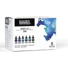 Liquitex : Professional Akrilik Mürekkep Seti : 6 Renk x 30 ml Aqua Colors