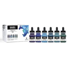 Liquitex : Professional Akrilik Mürekkep Seti : 6 Renk x 30 ml Aqua Colors