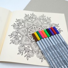 Stabilo Mandala Çizim Boyama Kitabı ve Globox 10 Renk Fineliner