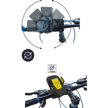 Xcspace Yeni Bisiklet Telefon Tutucu Elektrikli Motosiklet Bisiklet Dönen Araç Tutucu Otomatik Kilit Navigasyon Tutucu (Yurt Dışından)