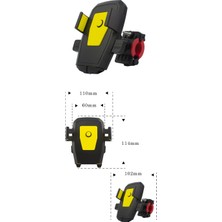 Xcspace Yeni Bisiklet Telefon Tutucu Elektrikli Motosiklet Bisiklet Dönen Araç Tutucu Otomatik Kilit Navigasyon Tutucu (Yurt Dışından)