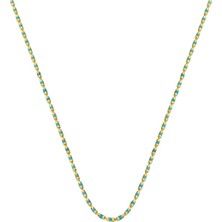 Bilezikci Turkuaz Mineli 14 Ayar Altın Zincir Kolye