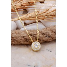 Sümer Telkari Elmas Montürlü Altın Yaldızlı Gümüş Kolye 7705