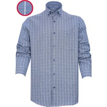 Varetta Erkek Mavi Kareli Klasik Kesim Uzun Kollu Gömlek