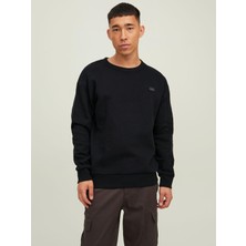 Jack & Jones Erkek Bisiklet Yaka Sweatshirt Logo Patch Sweatshirt 12216345
