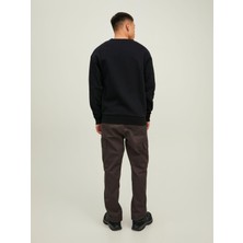 Jack & Jones Erkek Bisiklet Yaka Sweatshirt Logo Patch Sweatshirt 12216345
