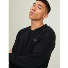 Jack & Jones Erkek Bisiklet Yaka Sweatshirt Logo Patch Sweatshirt 12216345