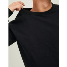 Jack & Jones Erkek Bisiklet Yaka Sweatshirt Logo Patch Sweatshirt 12216345
