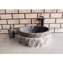 Akm Dekor Grey  Natural Patlatma  Mermer  Lavabo