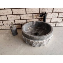 Akm Dekor Grey  Natural Patlatma  Mermer  Lavabo