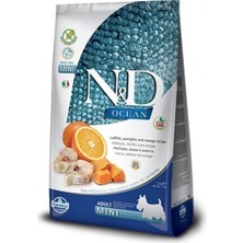 N&D Nd Ocean Balkabaklı Morina Balıklı ve Portakallı Tahılsız Küçük Irk Yetişkin Köpek Maması 2,5 kg