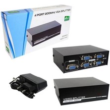 4 Port VGA Splitter Adaptör Destekli VGA Görüntü Çoklayıcı 15 Pin 4lü VGA Çoğaltıcı 1 In 4 Out