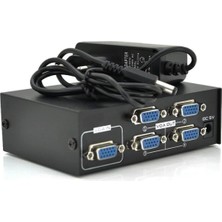 4 Port VGA Splitter Adaptör Destekli VGA Görüntü Çoklayıcı 15 Pin 4lü VGA Çoğaltıcı 1 In 4 Out