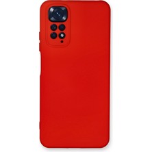 Kılıfmania Xiaomi Redmi Note 11 Global Kapak Içi Kadife Kamera Korumalı Lansman Silikon Kılıf - Kırmızı