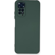 Kzy Xiaomi Redmi Note 11 Global Kapak Içi Kadife Kamera Korumalı Lansman Silikon Kılıf - Yeşil