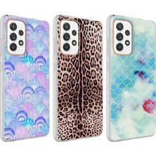 Kzy  Galaxy A52    Kapak Leopar Desenli Fosforlu Silikon Kılıf - Leopar