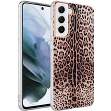 Kzy  Galaxy S21 Fe   Kapak Leopar Desenli Fosforlu Silikon Kılıf - Leopar