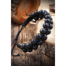 Trend Collection Erkek Oniks Taşlı Ayarlanabilir Siyah Bileklik