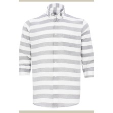 Varetta Erkek Gri Çizgili Cepli Uzun Kollu Gömlek