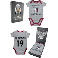 Beşiktaş Kişiye Özel Zıbın & Body Kartal Baskılı Hediyelik  Ahşap Kutulu