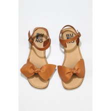 Bueno Shoes Taba Deri Kadın Düz Sandalet