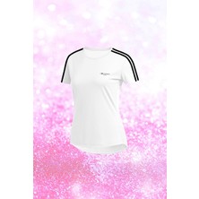 Poseidon Storm Büyük Beden Kadın Beyaz Dri-Fit Kumaş Baskısız Rahat Konforlu T-Shirt    (4XL-10XL)