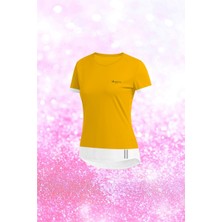 Poseidon Storm Kadın Sarı Dri-Fit Kumaş  Bisiklet Yaka Sporcu Günlük T-Shirt     S-3xl