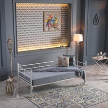 Unimet Soho Daybed Tek Kişilik Sedir Divan Metal Karyola Beyaz