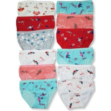 Royaleks 12 Adet Kız Çocuk Desenli Slip Külot