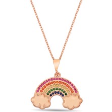 Argentum Concept 925 Ayar Gümüş Rose Gökkuşağı Kolye - N166701