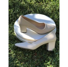 Kafkaslar 5 cm Kalın Topuklu Orta Boy Stiletto Bayan Ayakkabı