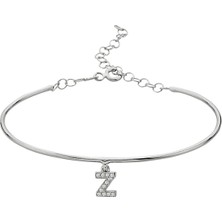 Argentum Concept 18k Altın Kaplamalı 925 Ayar Gümüş Z Harfi Kelepçe Bileklik - 45089902