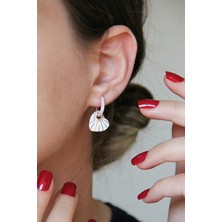 Argentum Concept 925 Ayar Gümüş Beyaz Mineli Kalp Küpe - 12101701