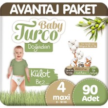 Baby Turco Doğadan Avantaj Paket Külot Bez 8-18 kg 4 Beden 90'lı