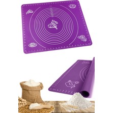 Tilbe Home Hamur Açma Matı Silikon Yoğurma Matı Mor Hamur Matı Pasta Fırın Altlığı Çok Amaçlı Silikon Mat
