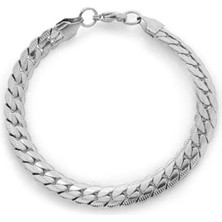 Trend Collection Snake Unisex Kararmaz Silver Çelik Bileklik