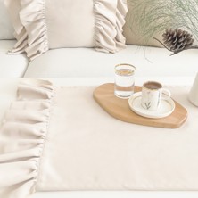 Ritmo Home Fırfırlı Vintage İskandinav Runner Krem