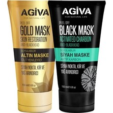 Agiva 2li Siyah ve Gold Soyulabilir Maske