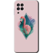 Bera Aksesuar Samsung Galaxy M22 Kılıf Hd Desen Baskılı Arka Kapak - Flamingo