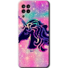 Bera Aksesuar Samsung Galaxy M22 Kılıf Hd Desen Baskılı Arka Kapak - Unicorn Kristal