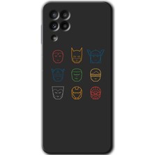 Bera Aksesuar Samsung Galaxy M22 Kılıf Hd Desen Baskılı Arka Kapak - Avengers Minimalism