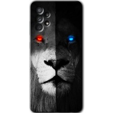 Bera Aksesuar Samsung Galaxy A53 Kılıf Hd Desen Baskılı Arka Kapak - Fire And Ice Lion