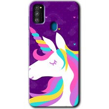 Bera Aksesuar Samsung Galaxy M21 Kılıf Hd Desen Baskılı Arka Kapak - Unicorn Sleep