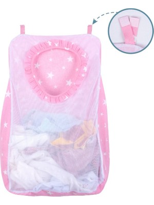Sevi Bebe Kirli Çamaşır Torbası Art-83 Pembe Yıldız