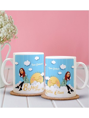 BK Kişiye Özel 8 Mart  Dünya Kadınlar Günü Karikatürlü Kupa Bardak -11